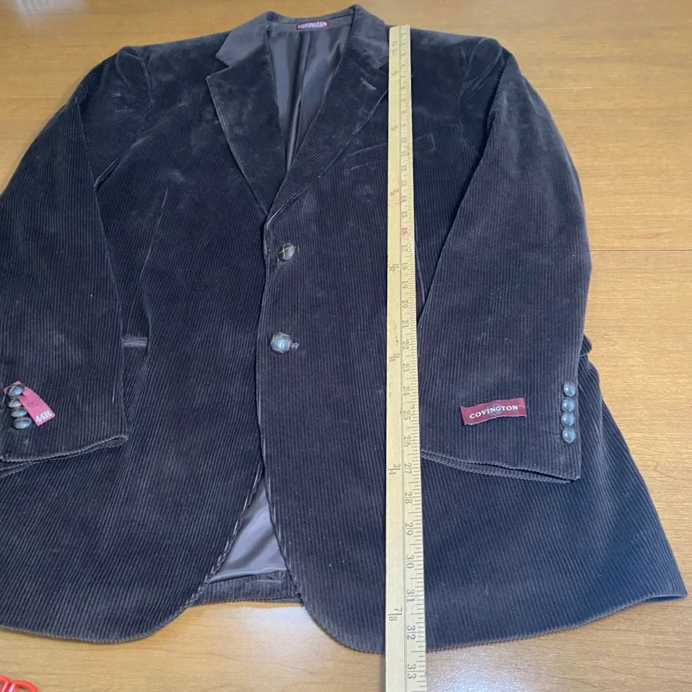 Covington Mens Dark Brown Cotton Corduroy Blazer Sport Coat 2-Button Jacket 44R